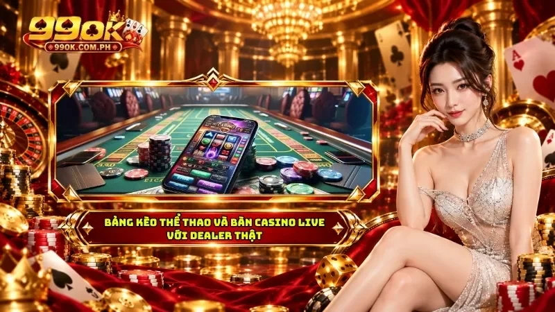 Bảng kèo thể thao và bàn casino live với dealer thật
